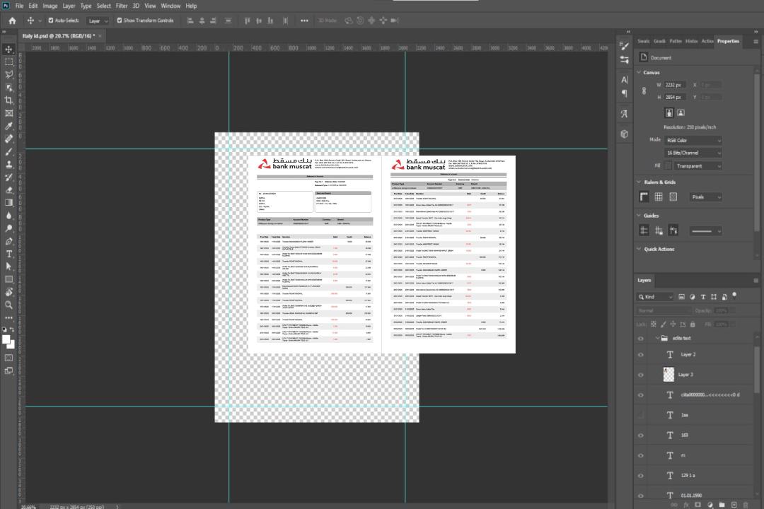 Modèle Word et PDF de relevé de compte Oman Bank Muscat, 2 pages template Modèle Word et PDF de relevé de compte Oman Bank Muscat, 2 pages template